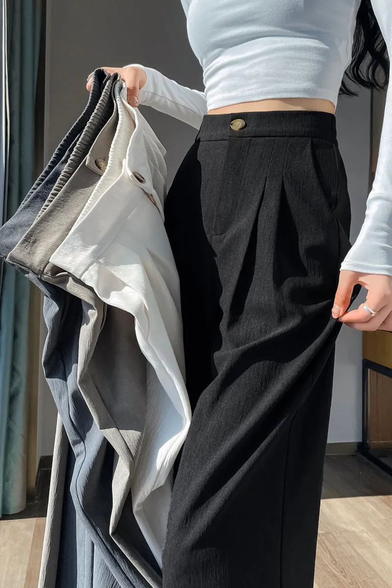 Women's Crinkled Gauze Straight Leg Pants for Effortless Style