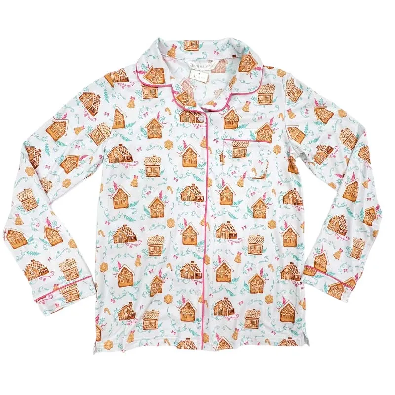Women's Gingerbread Pajama Long Sleeve Pajama Top