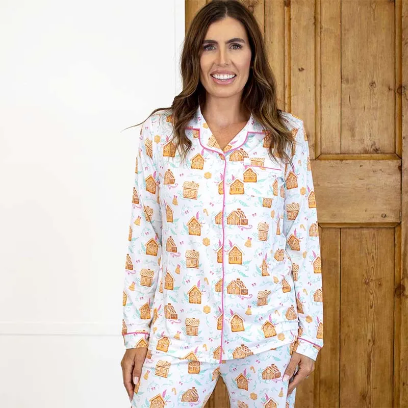 Women's Gingerbread Pajama Long Sleeve Pajama Top