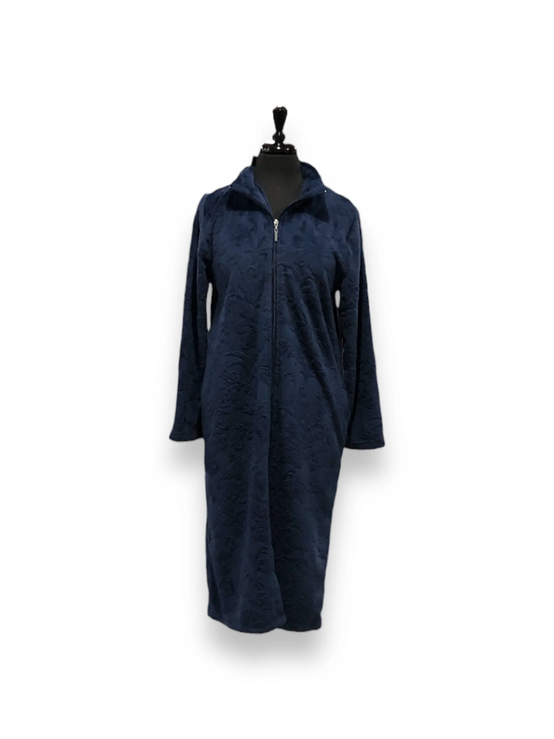 Women's Mock Burnout Plush Poly-Flannel Zip Front Robe