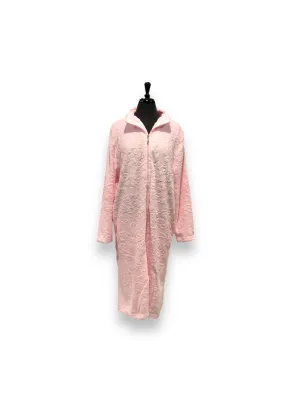 Women's Mock Burnout Plush Poly-Flannel Zip Front Robe