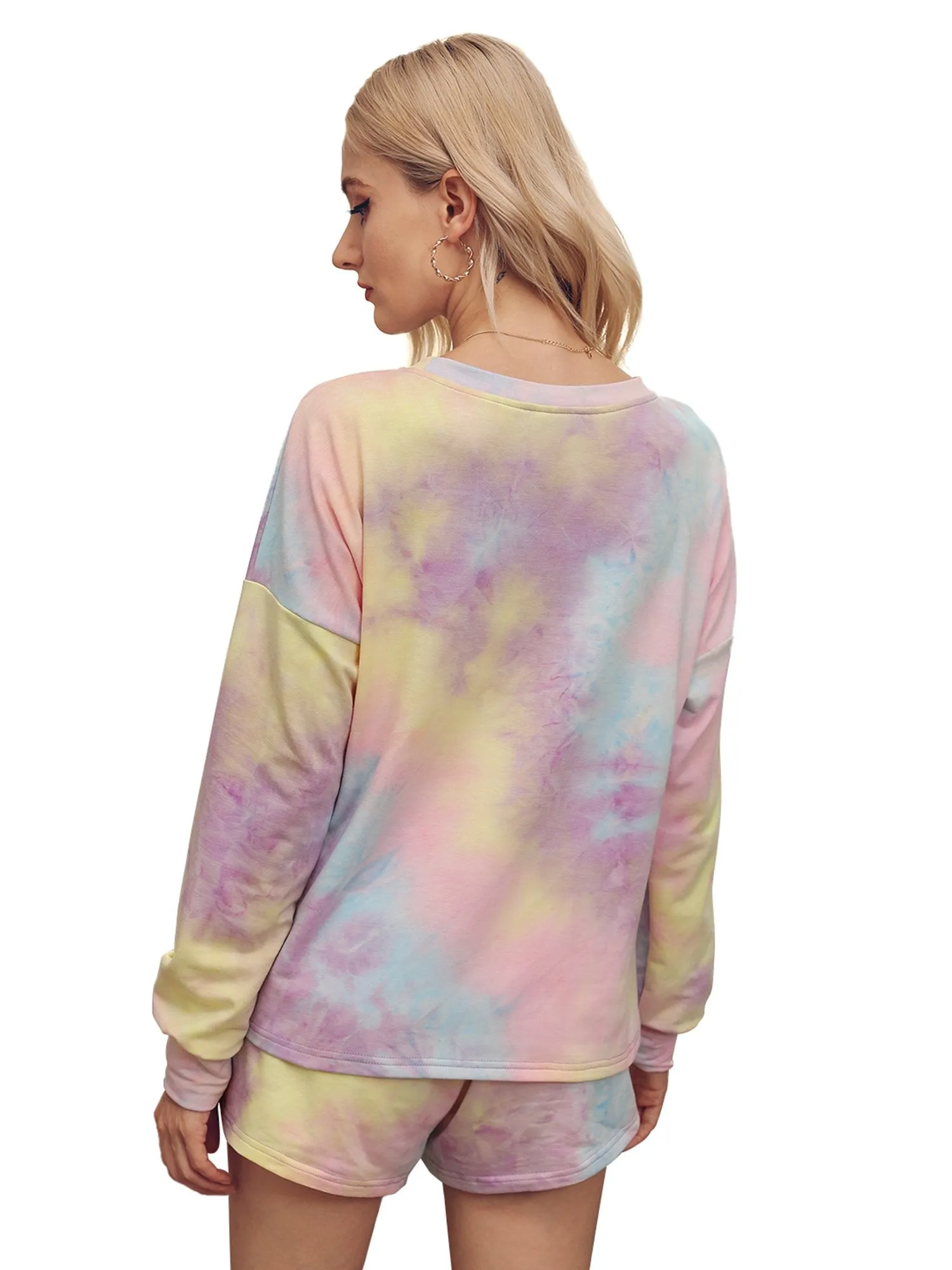 Women's Pajamas Tie Dye Print Long Sleeve PJ Sleepwear Set