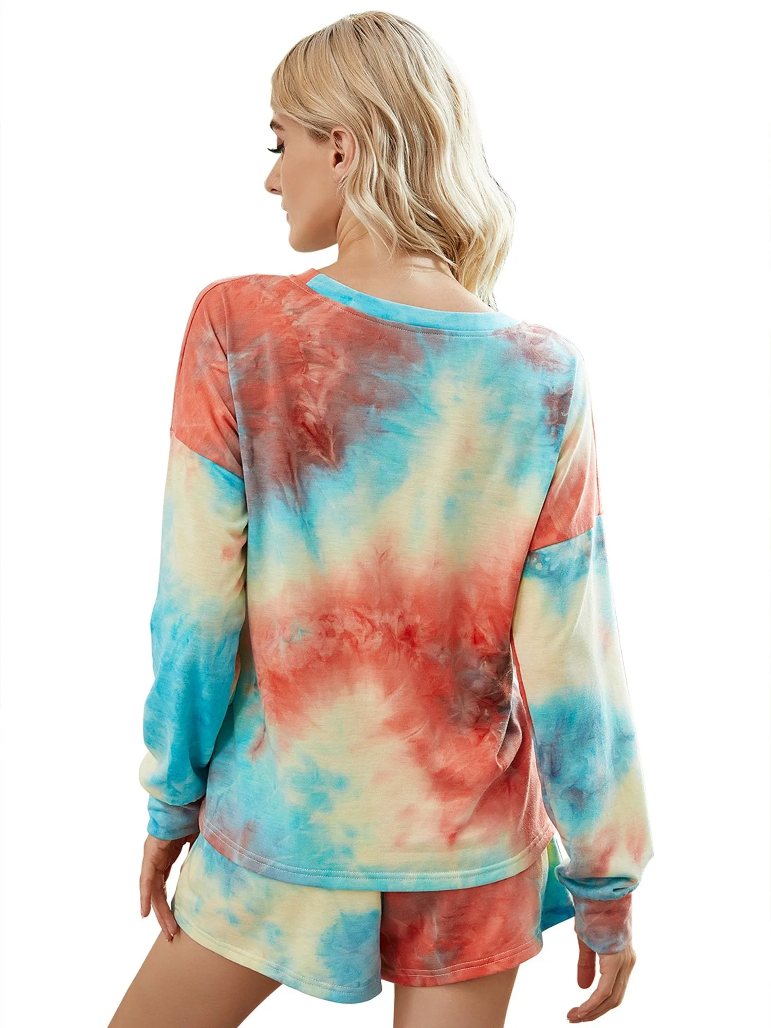 Women's Pajamas Tie Dye Print Long Sleeve PJ Sleepwear Set