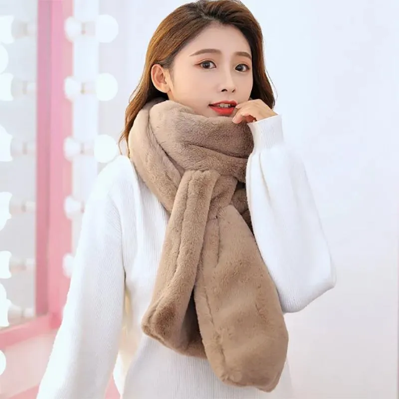 Women's Scarf Winter Warm Bib Thickened and Increased Imitation Fur Plush Cute All-match Bib Scarves