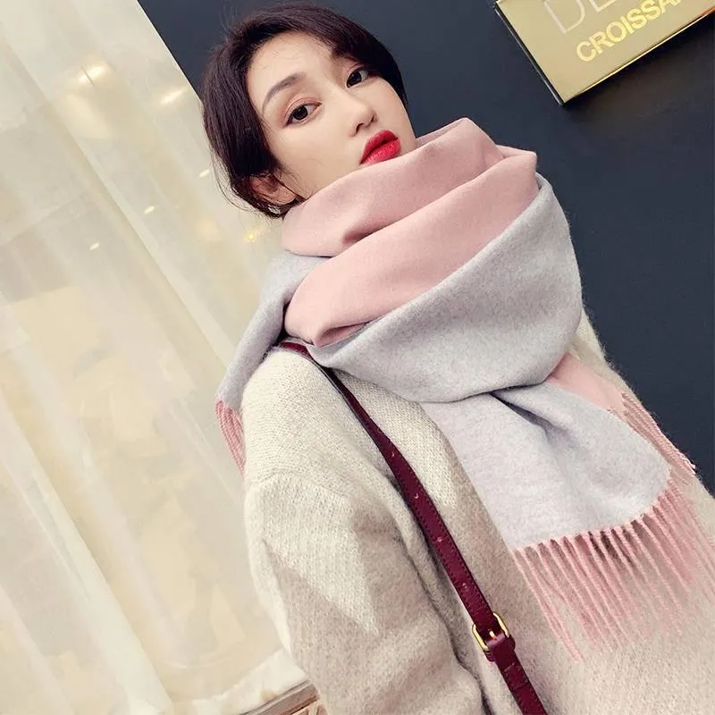 Wool Winter Scarf Women Scarves Solid Luxury Autumn Fashion Scarf Shawl for Ladies Wrap