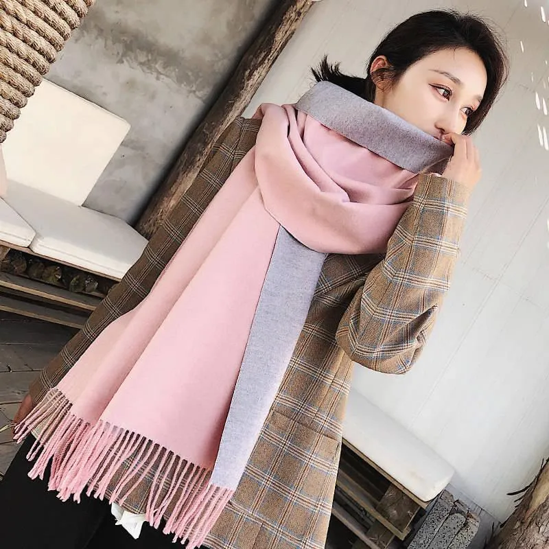 Wool Winter Scarf Women Scarves Solid Luxury Autumn Fashion Scarf Shawl for Ladies Wrap