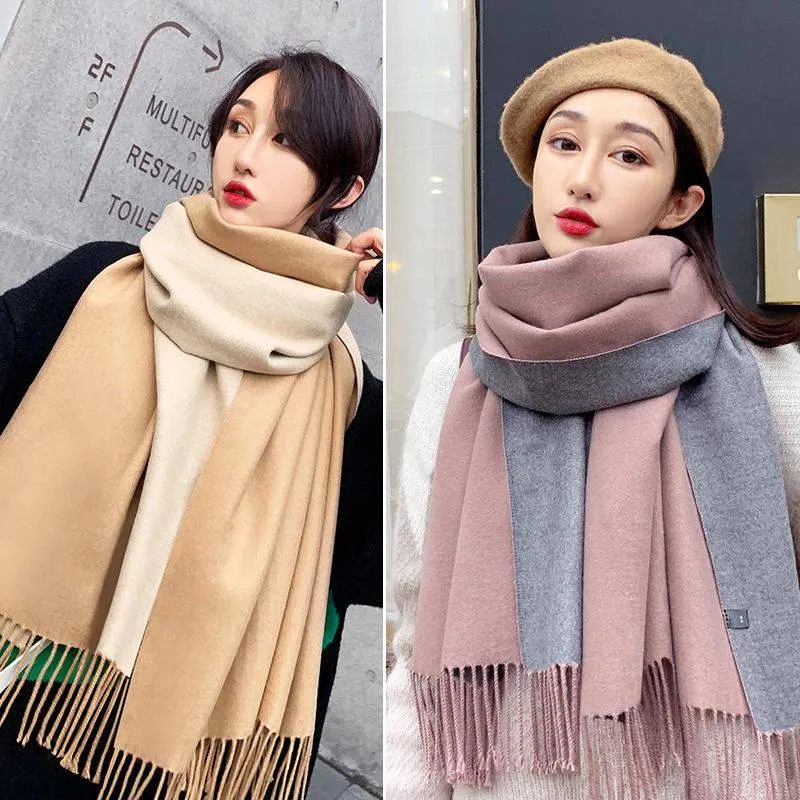 Wool Winter Scarf Women Scarves Solid Luxury Autumn Fashion Scarf Shawl for Ladies Wrap