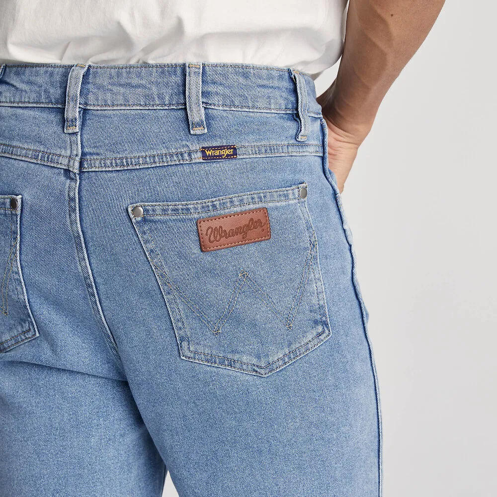 Wrangler Straight Leg Mens Jeans Faded Stone