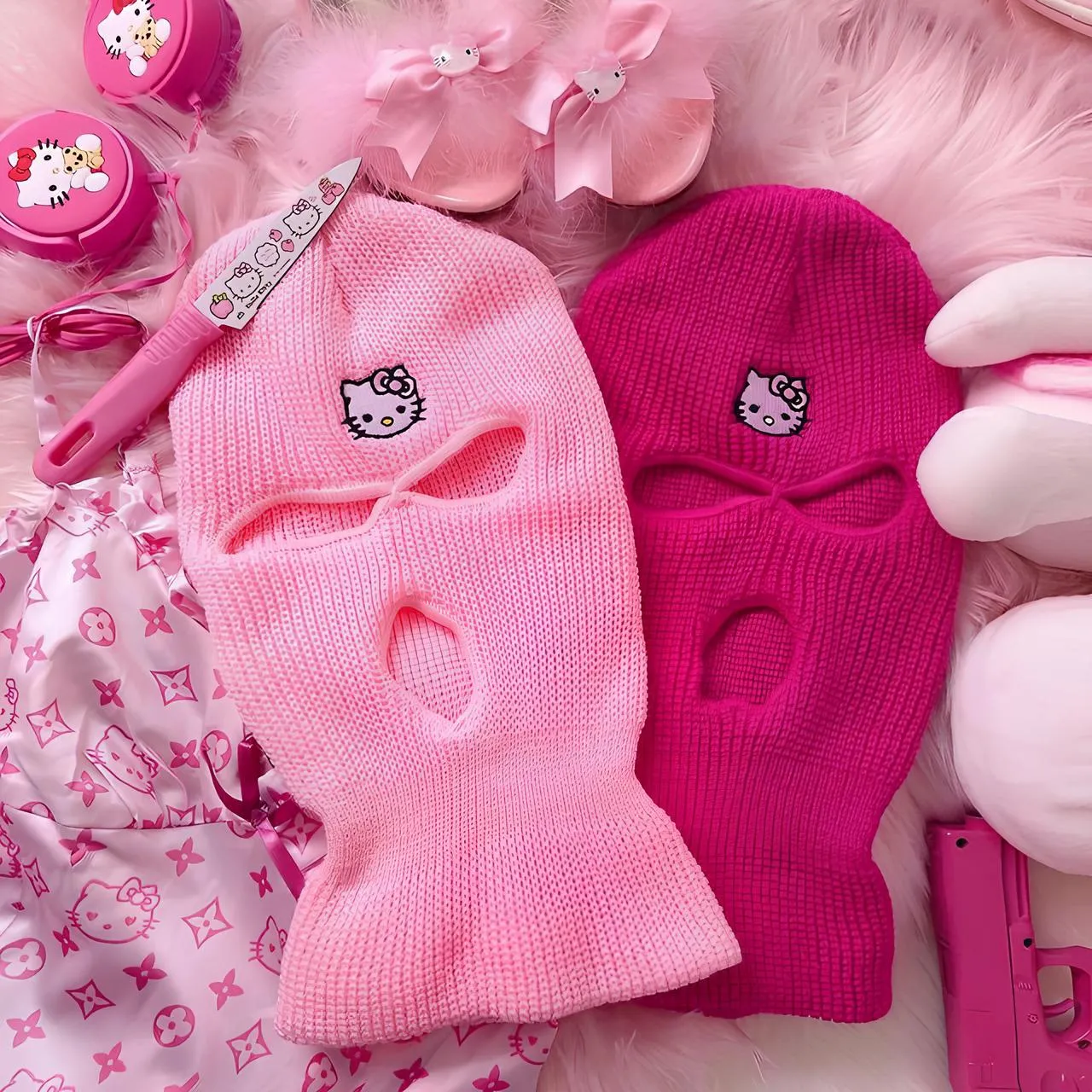 Y2K Ski Mask 3-Hole Knitted Balaclava