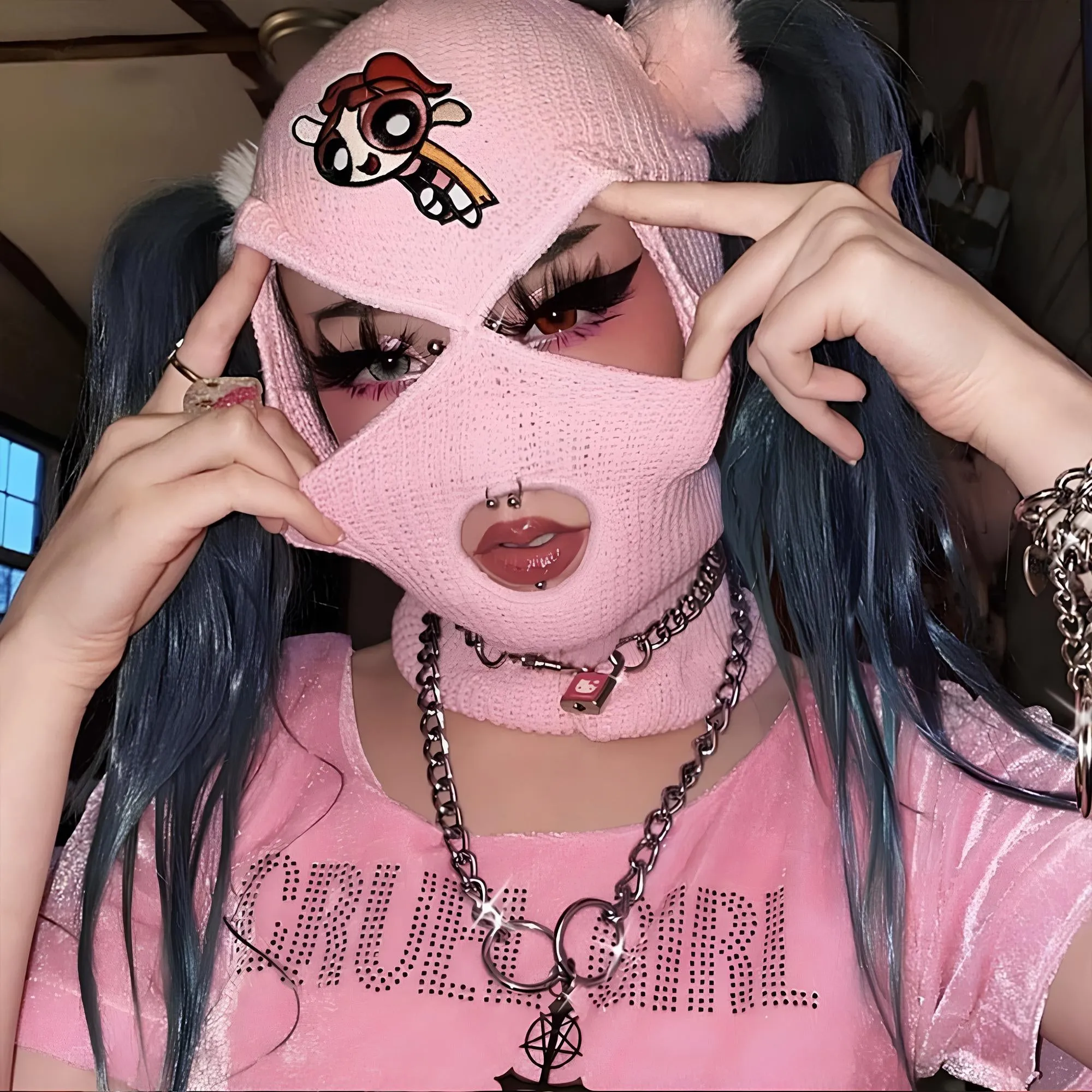 Y2K Ski Mask 3-Hole Knitted Balaclava