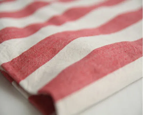 Yarn Dyed Cotton Fabric Vintage Red - Plaid, Stripe or Solid - By the Yard /28437