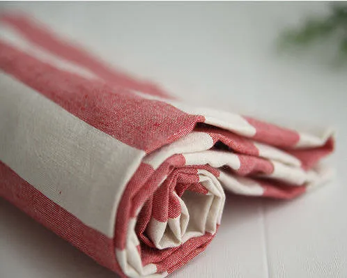 Yarn Dyed Cotton Fabric Vintage Red - Plaid, Stripe or Solid - By the Yard /28437