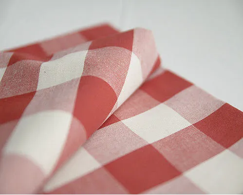 Yarn Dyed Cotton Fabric Vintage Red - Plaid, Stripe or Solid - By the Yard /28437