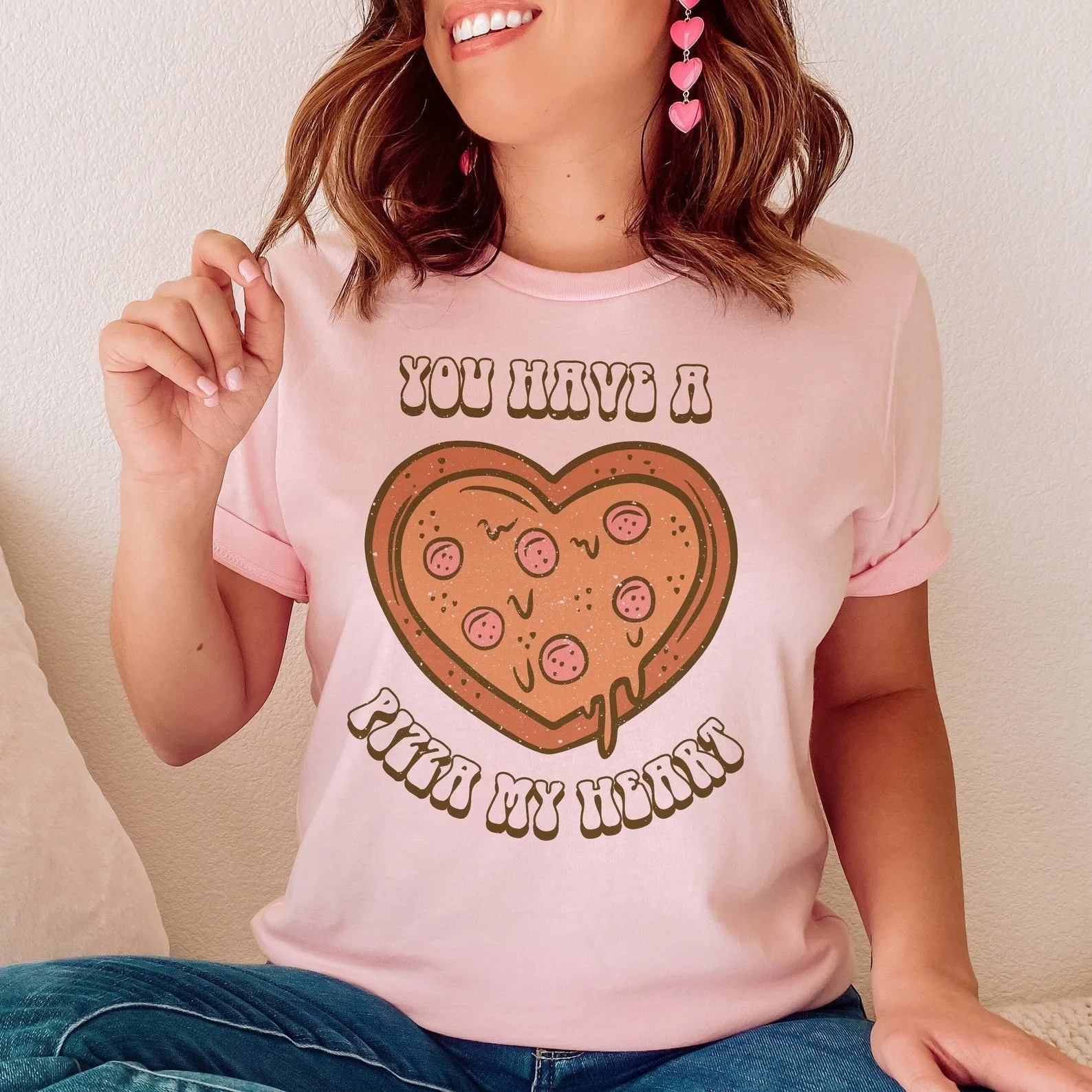 You Have A Pizza My Heart Retro Tee/ Super Cute Valentine's Tee - Youth and Adult Sizing Available
