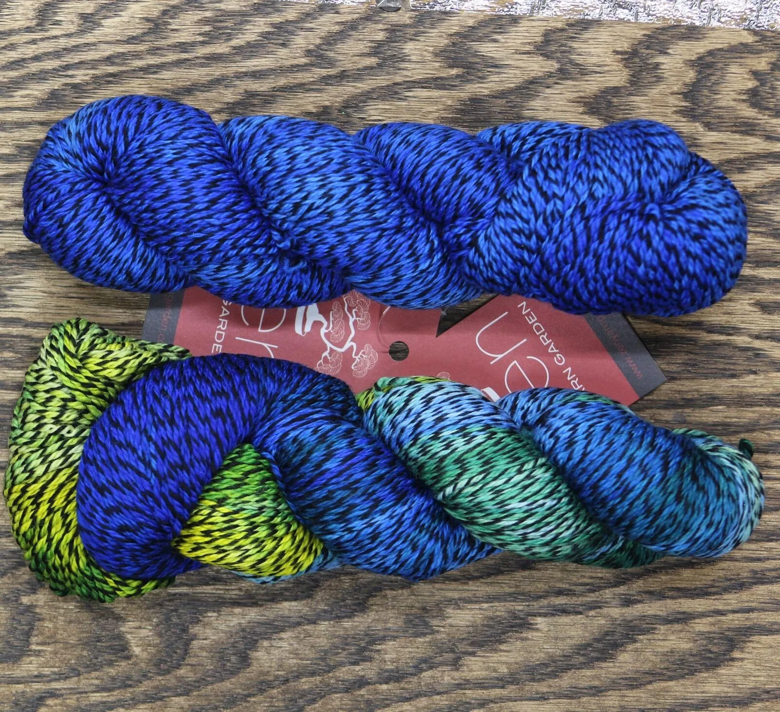 Zen Yarn Garden 2-Pack Blue Sky Lemon Swirl Wool Skein Fingerweight