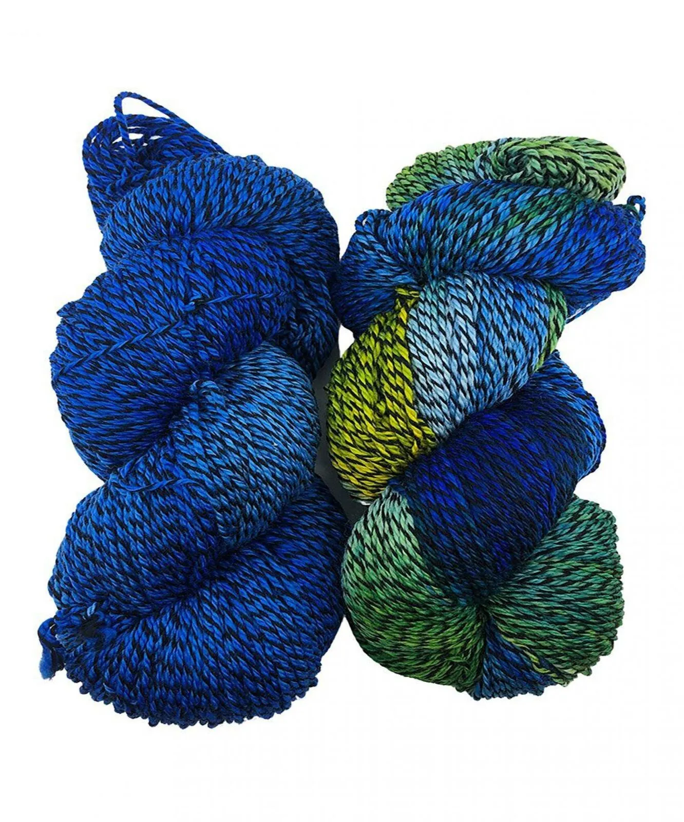 Zen Yarn Garden 2-Pack Blue Sky Lemon Swirl Wool Skein Fingerweight
