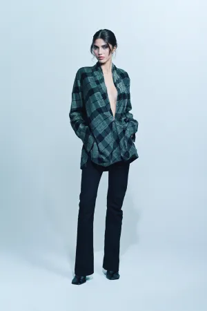 ZIGGY CHEN | PLAID SHORT ROBE SHIRT