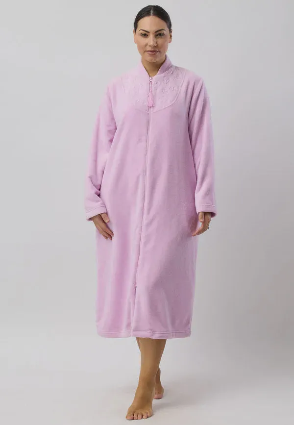 ZIP EMBROIDERED GOWN LILAC