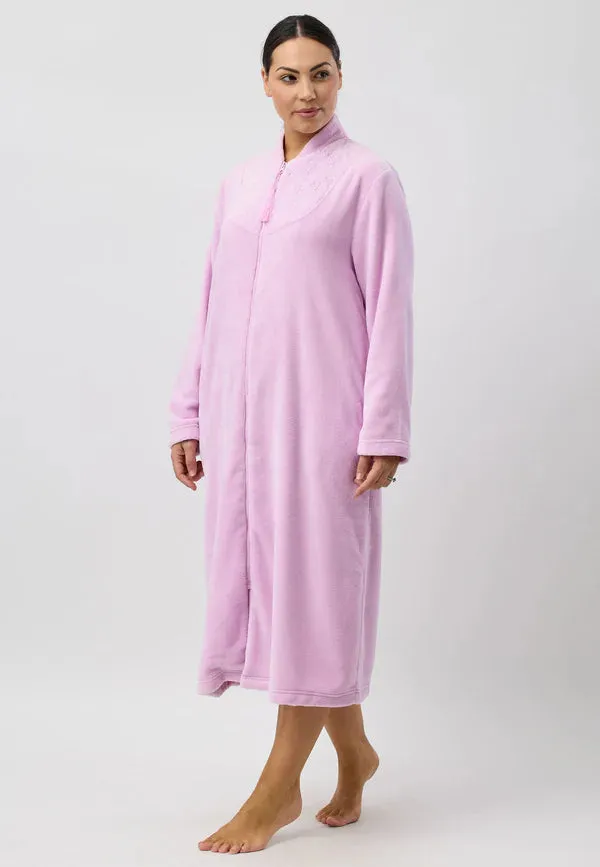 ZIP EMBROIDERED GOWN LILAC