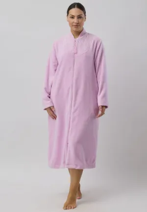 ZIP EMBROIDERED GOWN LILAC