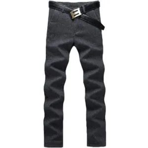Zip Fly Straight Leg Heather Pants - Black 32